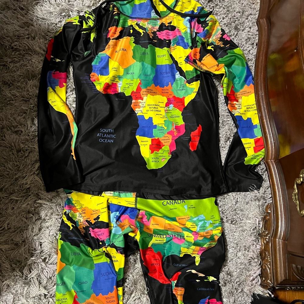 Bricks Built Multicolor Map Print Set Hoodie And … - image 2